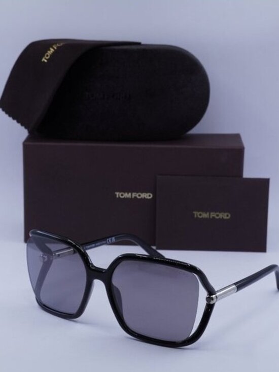 Tom Ford Solange-02 FT1089 01C Square Sunglasses - Black/Smoke Mirror main image 9
